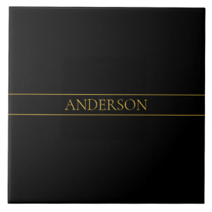 Elegante anpassbare Gold-Texte und -Linien Fliese