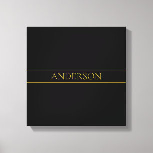 Elegante anpassbare Gold-Texte und -Linien Leinwanddruck