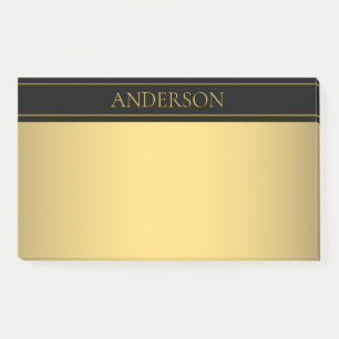 Elegante anpassbare Gold-Texte und -Linien Post-it Klebezettel