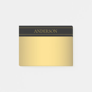 Elegante anpassbare Gold-Texte und -Linien Post-it Klebezettel