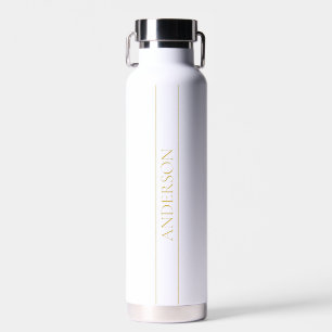 Elegante anpassbare Gold-Texte und -Linien Trinkflasche