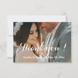 Elegante, anpassbare Hochzeitkarte Dankeskarte