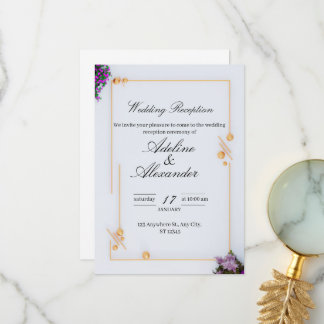 Elegante anpassbare Hochzeitsempfangs-Einladung Dankeskarte