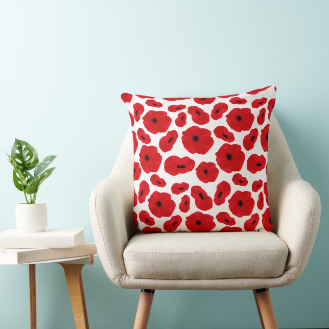Elegante anpassbare Mohnblume Kissen (Stuhl )