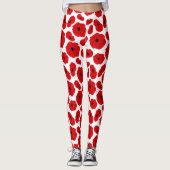 Elegante anpassbare Mohnblume Leggings (Vorderseite)