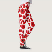 Elegante anpassbare Mohnblume Leggings (Rechts)