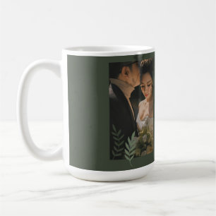 Elegante, anpassbare olivgrüne Hochzeit Kaffeetasse