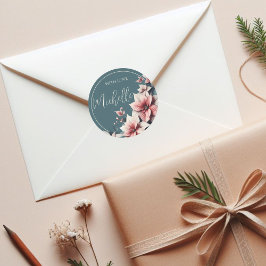 Elegante, anpassbare Pastel-Blume Runder Aufkleber