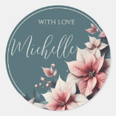 Elegante, anpassbare Pastel-Blume Runder Aufkleber (Vorderseite)