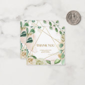 Elegante, anpassbare pastellfarbene Blüte "Danke" Mitteilungskarte (Vorderseite/Rückseite Beispiel)