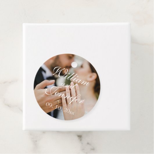 Elegante Anpassen von Foto, Name und Datumsmonogra Geschenkanhänger (Beispiel)