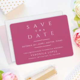Elegante, anspruchsvolle dunkle Rose Mis Quince Añ Save The Date