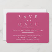 Elegante, anspruchsvolle dunkle Rose Mis Quince Añ Save The Date (Vorderseite)