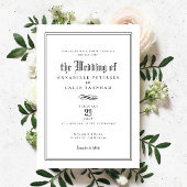 Elegante anspruchsvolle formelle Schwarz-weiße Hoc Einladung