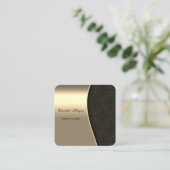 Elegante anspruchsvolle Imitate Gold, Black Damask Quadratische Visitenkarte (Stehend Vorderseite)