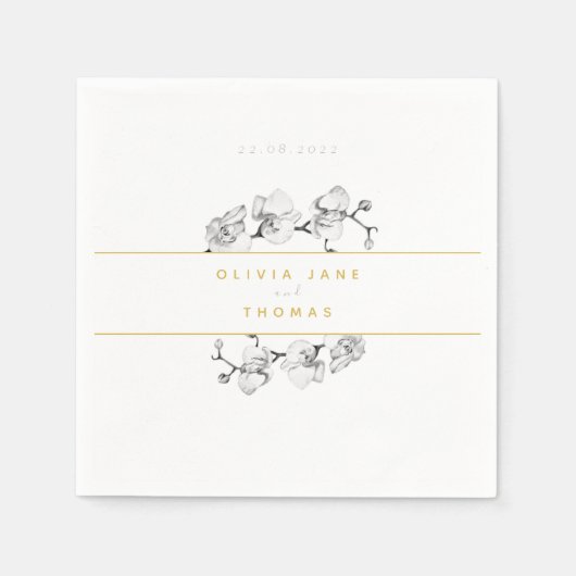 Elegante, anspruchsvolle Romantische Blumen-Goldho Serviette (Vorderseite)