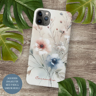 Elegante, anspruchsvolle, zarte Wasserfarben-Blume Case-Mate iPhone Hülle