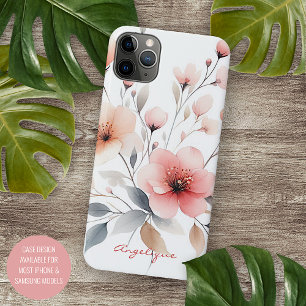 Elegante, anspruchsvolle, zarte Wasserfarben-Blume iPhone 16 Pro Max Hülle