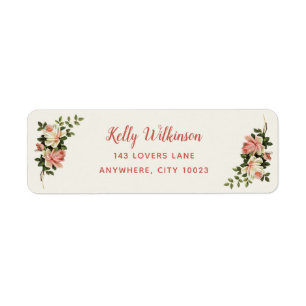 Elegante antike Cream-Rose Script-Adresse