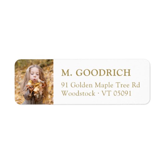 Elegante antike Gold Fall Foto Rücksendeadresse (Vorne)