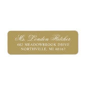 Elegante antike Gold-Hochzeit-Rücksendeadresse (Vorne)
