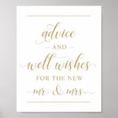 Elegante antike Gold-Script-Hochzeit wünscht sich Poster (Vorne)