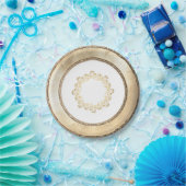 Elegante antike goldgerahmte Filigree Papierplatte Pappteller (Party)