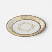 Elegante antike goldgerahmte Filigree Papierplatte Pappteller (Schrägansicht)