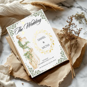 Elegante antike Goldhochzeit Einladung