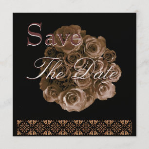 Elegante ANTIKE GOLDRosen-Hochzeit retten Datum Save The Date