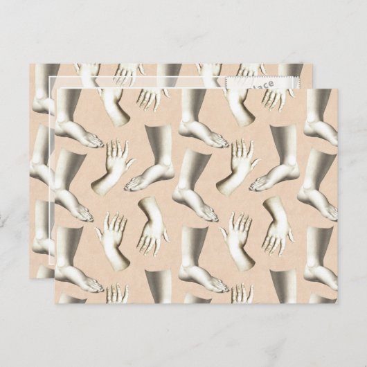 Elegante antike Gravierhandschuhe sind einzigartig Postkarte (Vorne/Hinten)