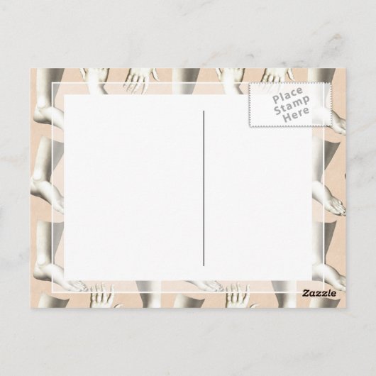 Elegante antike Gravierhandschuhe sind einzigartig Postkarte (Rückseite)