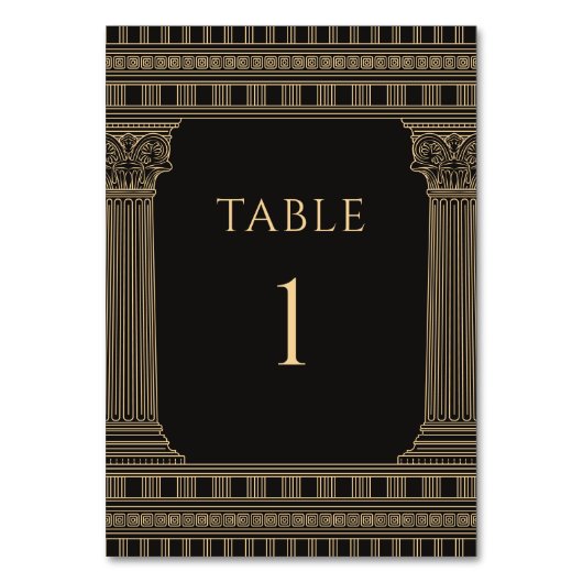 Elegante antike Griechenland Party Tischnummern (Vorderseite)