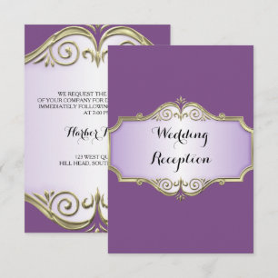 Elegante antike Hochzeitsempfehlung Einladung