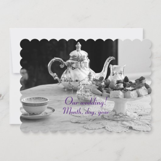 Elegante antike Hochzeitskarte Einladung (Vorderseite)