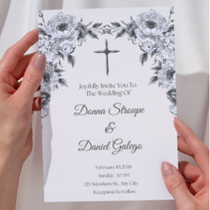 Elegante/antike katholische Hochzeitseinladung Einladung