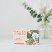 Elegante antike Magnolia Graving Business Card Visitenkarte (Stehend Vorderseite)