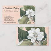 Elegante antike Magnolia Graving Business Card Visitenkarte (Vorne/Hinten)