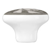 Elegante antike Metall-Scrollarbeit Keramikknauf (Seitenansicht)