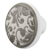 Elegante antike Metall-Scrollarbeit Keramikknauf (Rechts)
