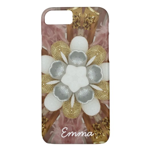Elegante antike Rosa Silbergraue Blume Case-Mate iPhone Hülle (Rückseite)