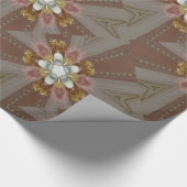 Elegante antike Rosa Silbergraue Blume Geschenkpapier (Ecke)