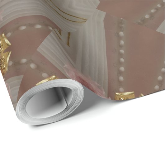 Elegante antike Rosa Silbergraue Blume Geschenkpapier (Rolleneckpunkt)