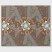 Elegante antike Rosa Silbergraue Blume Geschenkpapier (Flach)