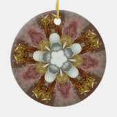 Elegante antike Rosa Silbergraue Blume Keramikornament (Hinten)