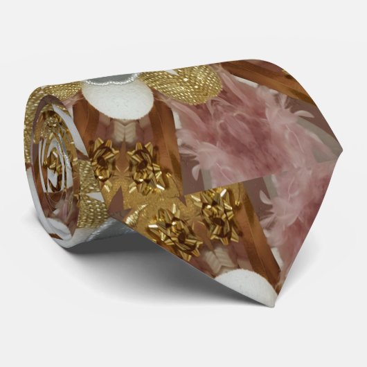 Elegante antike Rosa Silbergraue Blume Krawatte (Gerollt)