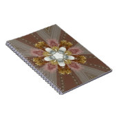 Elegante antike Rosa Silbergraue Blume Notizblock (Rechte Seite)