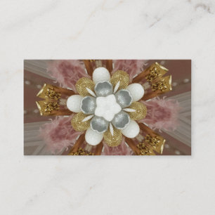 Elegante antike Rosa Silbergraue Blume Visitenkarte