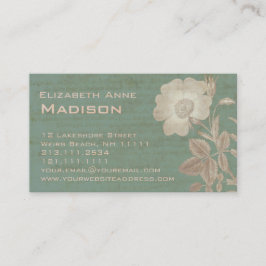 Elegante antike Rose Vintag Verdigris Patina Visitenkarte