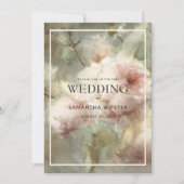 Elegante antike Rose, weich rosa Aquarellblume Einladung (Vorderseite)